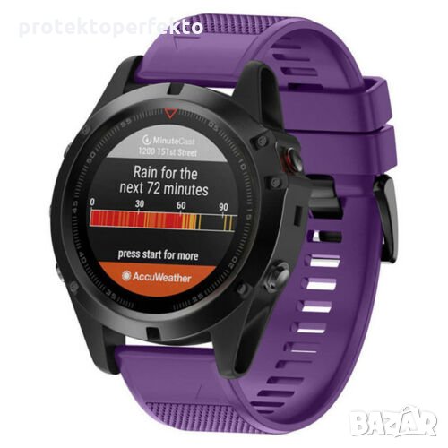 Силиконова каишка GARMIN Fenix 6, 6X, Pro, Solar лилав цвят, снимка 1