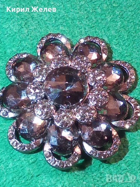 КРИСТАЛНА СКЪПОЦЕННА АРТ БРОШКА - ЦВЕТЕ 20854, снимка 1