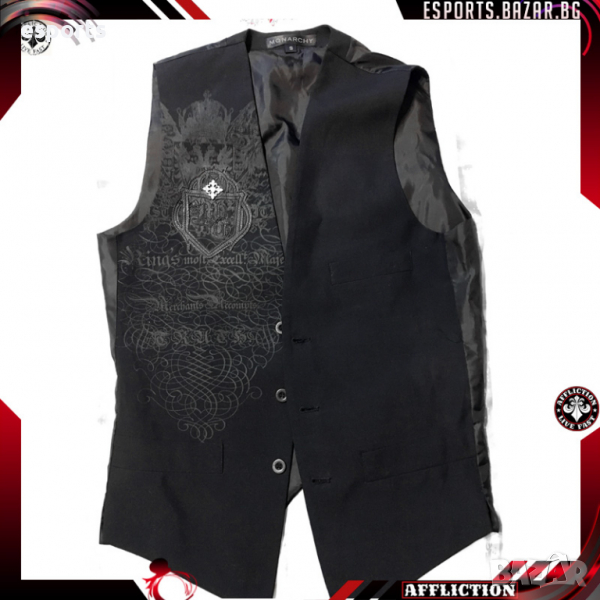 Мъжка жилетка Monarchy Black Embroidery S Small Rare Vest в черно, снимка 1