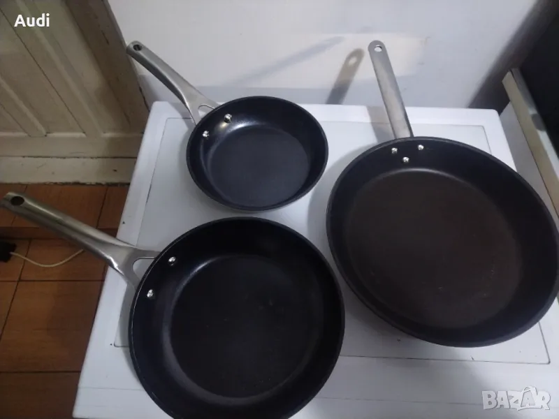 Комплект сет от 3 броя тигана. Голям тиган с размер Ф29см Среден тиган с размер Ф 24см Малъл тофамс , снимка 1