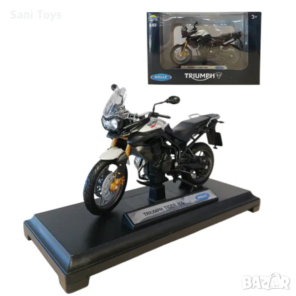 Метален мотор Welly – TRIUMPH TIGER 800, 1:18, снимка 1