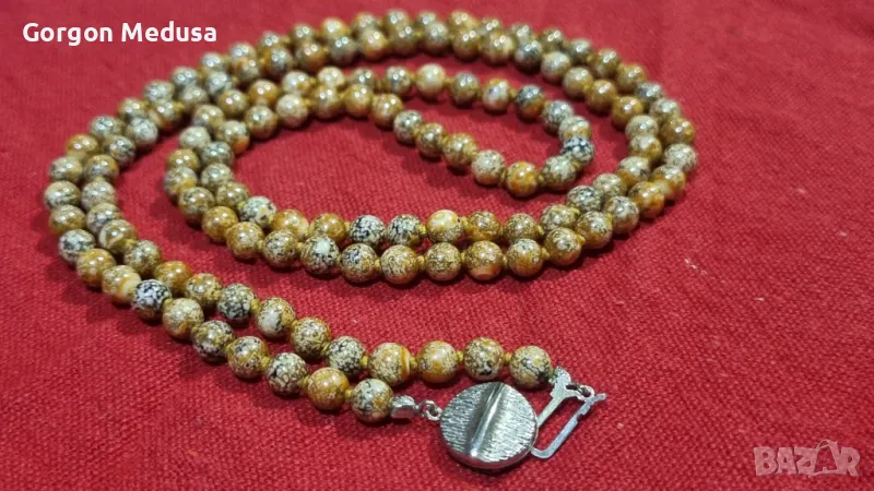 Огърлица с мъниста от скъпоценен камък яспис, снимка 1