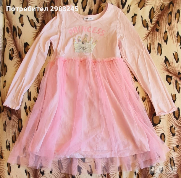 Момичешка розова рокля, снимка 1