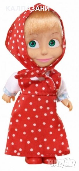 Кукла Simba Toys - Маша с червена рокля на точки и забрадка 109301678, снимка 1