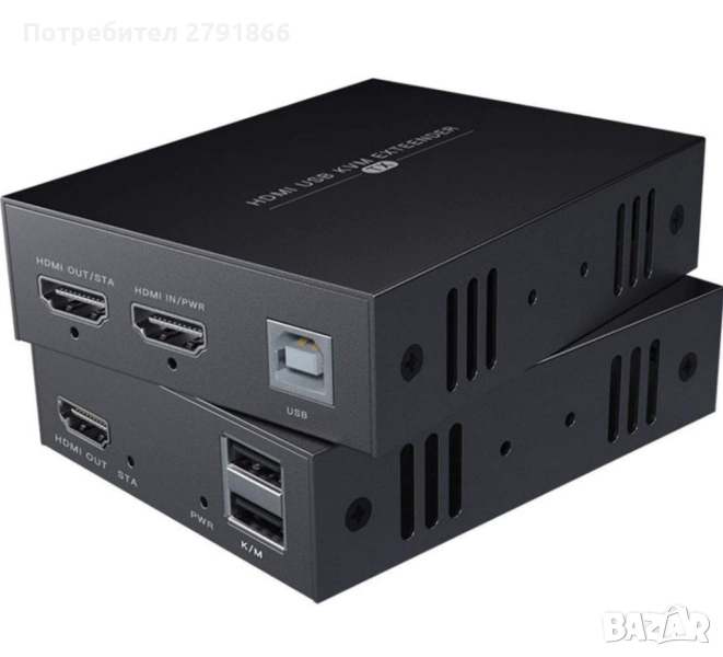 PWAYTEK HDMI KVM USB удължител 1080P през Cat5e/6/7 Ethernet кабел 50м., снимка 1