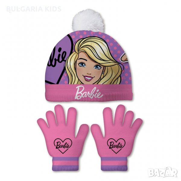 Детска Шапка+ръкавици Барби BARBIE., снимка 1