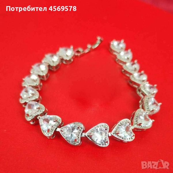 🌟 Остават само 5 броя от нашата стилна гривна със сърчица и камъчета.🌟 Цена: 29,01лв.🌟Универсална, снимка 1