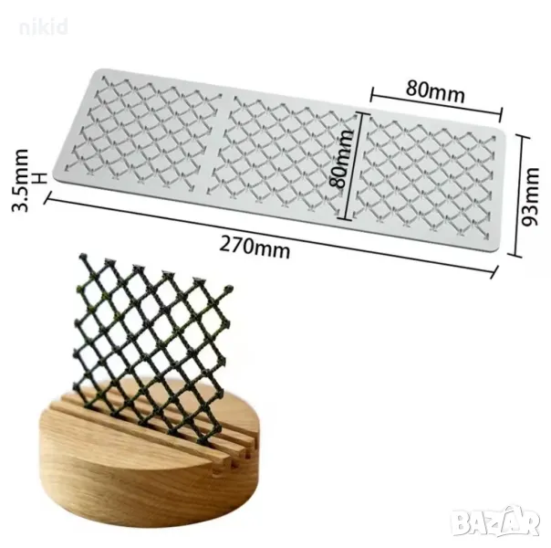 Мрежа решетка на възели ограда силиконов молд дантела украса торта бисквитки декор , снимка 1