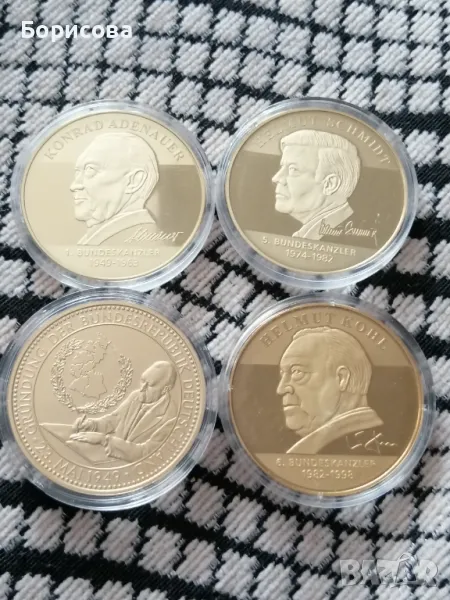 Юбилейни немски монети/медали с 24 К покритие , снимка 1