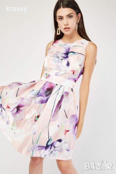 НОВИ страхотни кукленски дамски рокли на цветя, различни размери (размер S и ХS), снимка 1