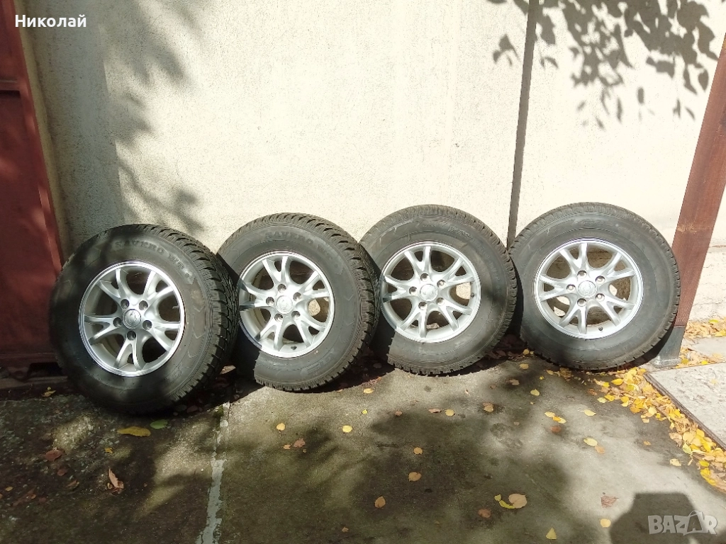 Комплект зимни гуми с джанти за джип Ssangyong Actyon, КАТО НОВИ размер 225/75/16, снимка 1