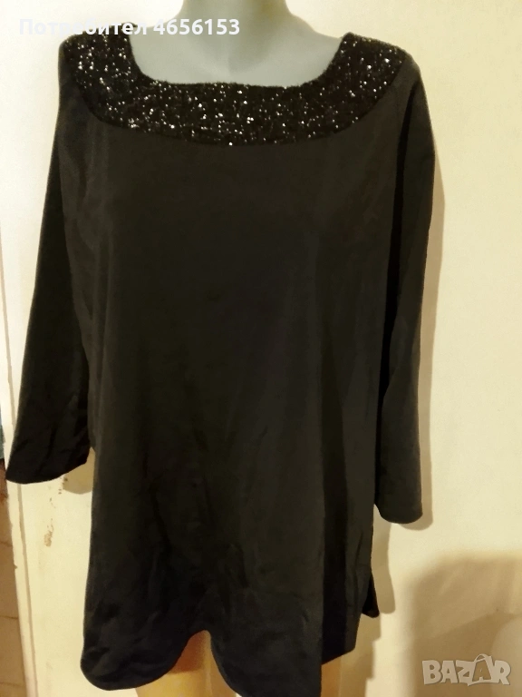 ДАМСКА ЧЕРНА БЛУЗА - размер XL /XXL , снимка 1