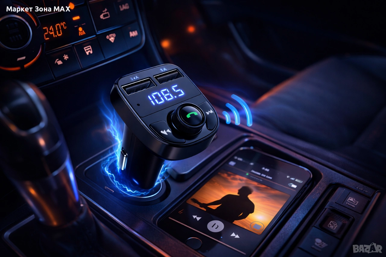 Car FM Bluetooth X8 – превърни всяка кола в смарт аудио система, снимка 1