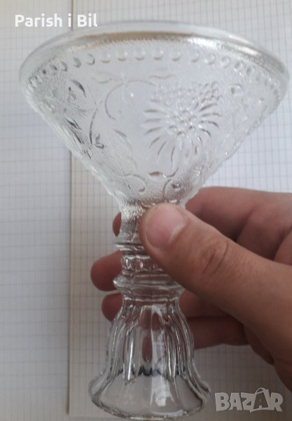 Стъклена Купа и малък поднос, снимка 1