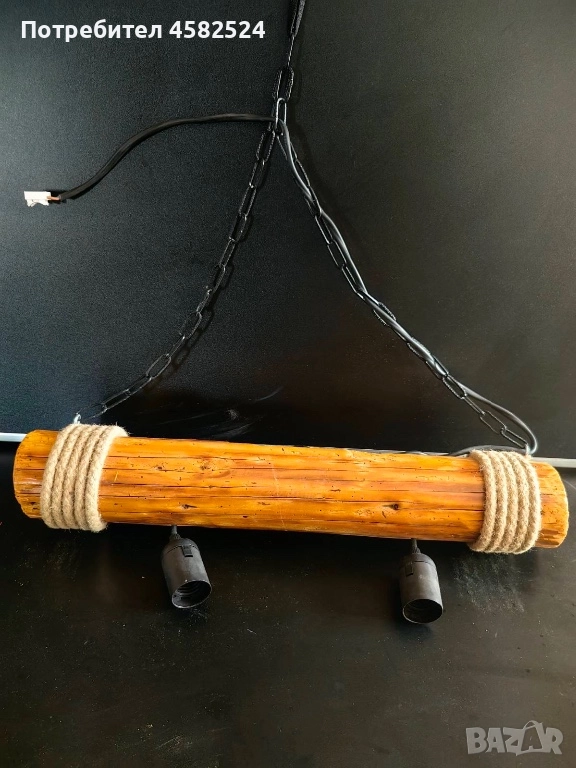 Дървен полилей, снимка 1