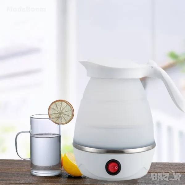 Сгъваема електрическа кана за пътуване. Преносима кана 0.6 литра, снимка 1