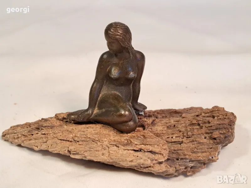 бронзова статуетка русалка  7/3, снимка 1