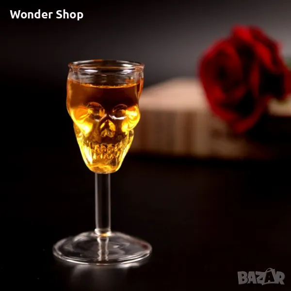 Чаша от стъкло с формата на креативен мини череп. ✨, снимка 1