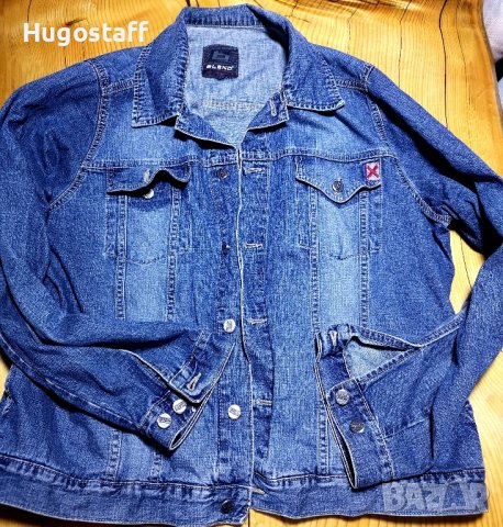 Мъжки оригинални винтидж маркови дънкови якета графити надписи М L Xl, снимка 2 - Якета - 43287814