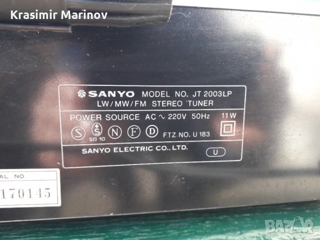 Sanyo JT 2003LP *Тунер продавам*, снимка 8 - Аудиосистеми - 39174438