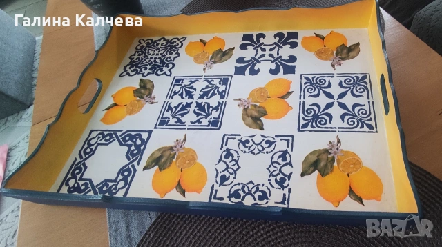 Поднос с лимони 🍋, снимка 3 - Декорация за дома - 53302209