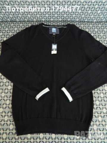 60 % Намаление на F & F нов тъмно син тънък пуловер 100% памук , снимка 3 - Пуловери - 28430597