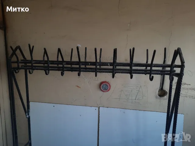 Ръчно изработена голяма желязна самостояща закачалка за дрехи , снимка 3 - Декорация за дома - 49752864