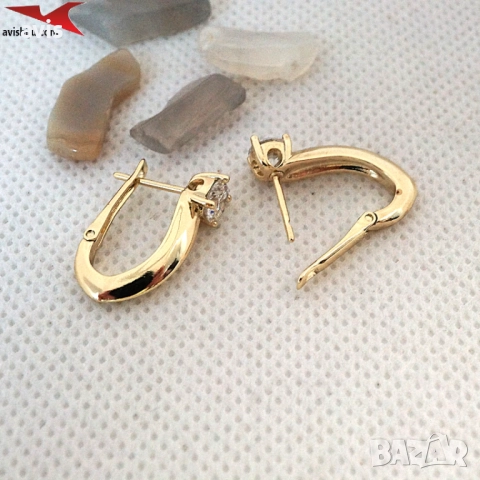 Обеци с 14К златно покритие 2141845, снимка 2 - Обеци - 52933846