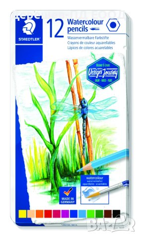 Акварелни моливи Staedtler Design Journey , 12 цвята, мет. кутия, снимка 1