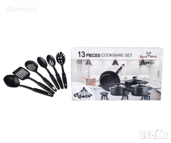 Комплект съдове за готвене от 13 части,незалепващо покритие, снимка 2 - Съдове за готвене - 52969894