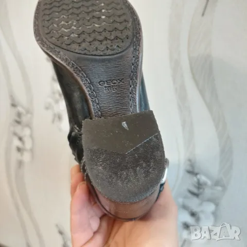 GEOX Черни високи ботуши до коляното, велур/ полирана кожа, ток, цип,  номер 38 , снимка 8 - Дамски ботуши - 49152866