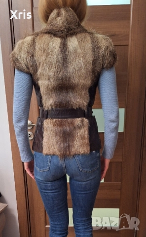 Кожен елек от нутрия, снимка 2 - Елеци - 23208564