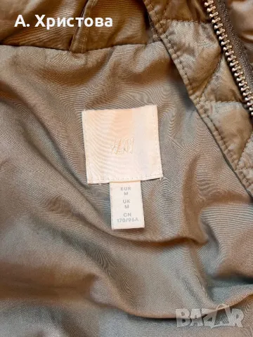 H&M Olive green puffer jacket, снимка 2 - Якета - 48114867
