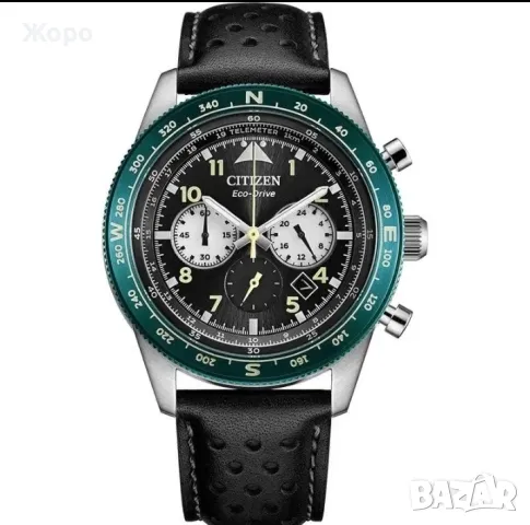 ЛУКСОЗЕН МЪЖКИ ЧАСОВНИК CITIZEN MONTRE HOMME ЧЕРЕН-ЧЕРНА КОЖНА ВЕРИГА