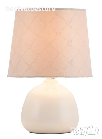 Лампа Настолна Бежова Керамична, снимка 2 - Настолни лампи - 43609724