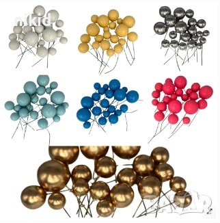  Сини розови бели жълти червени черни топки на тел стиропорени за торта декор стиропор топчета топка