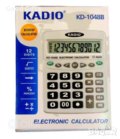 ПРОФЕСИОНАЛЕН КАЛКУЛАТОР KADIO KD-1048B, ГОЛЯМ 12-ЦИФРОВ ДИСПЛЕЙ, снимка 2 - Друго - 40678133