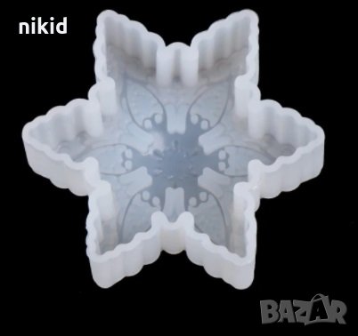 3d декорирана дълбока снежинка силиконов молд форма фондан шоколад гипс смола свещ декор сапун , снимка 5 - Форми - 35214386
