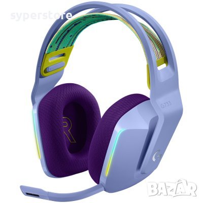 Безжични слушалки с микрофон LOGITECH G733 LIGHTSPEED RGB LILAC геймърски SS301458, снимка 1 - Слушалки за компютър - 39785741