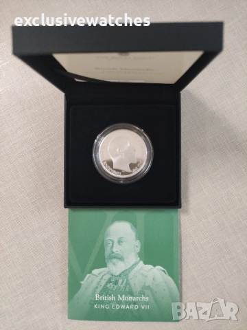 Британски монарси Крал Едуард VII 2022 Великобритания 1 унция Сребърна монета Proof , снимка 5 - Нумизматика и бонистика - 52150942