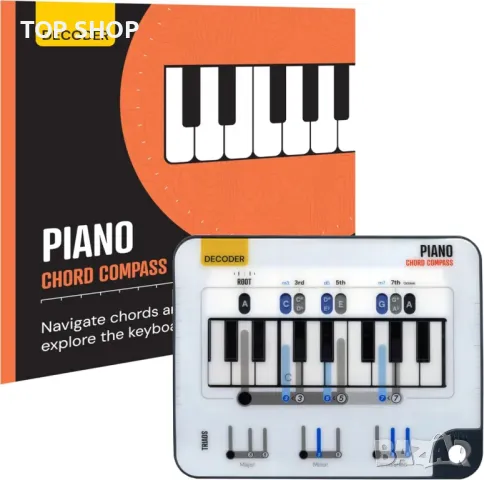 Инструмент за изучаване на акорди на пиано (Компас за акорди на пиано и книга)