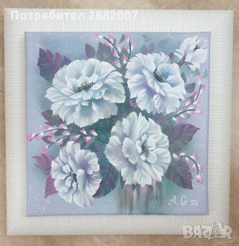 Картина " Ефирност" ,маслени бои върху платно с дървена подрамка , снимка 5 - Картини - 32806801