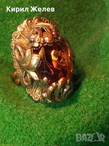 АР ДЕКО СТАР БРОНЗОВ ПРЪСТЕН с ФАСЕТИРАН ГОЛЯМ ЦИТРИН ЮВЕЛИРНА МАЙСТОРСКА ИЗРАБОТКА 21099, снимка 15 - Антикварни и старинни предмети - 32659586