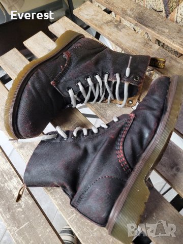 Dr.Martens  Page  кубинки със състарен ефект,бордо и черно, снимка 1
