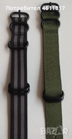 Текстилна каишка НАТО 20мм, снимка 2 - Каишки за часовници - 52319735