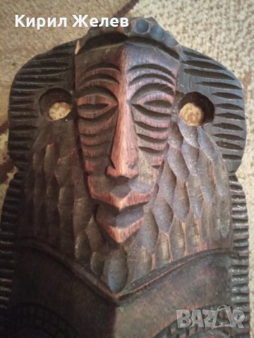 Маска дървена стара 27358, снимка 2 - Декорация за дома - 35024816