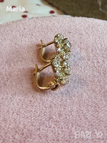 Дамски обеци жълто злато и брилянти, снимка 13 - Обеци - 52470761
