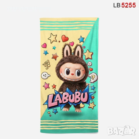 Детски плажни кърпи и пончо Лабубу,Соник,Блуи,Стич,Барби,Пес патрул, снимка 5 - Хавлии и халати - 41394289