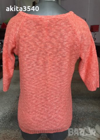 Оранжев пуловер Bershka, снимка 3 - Блузи с дълъг ръкав и пуловери - 32593995