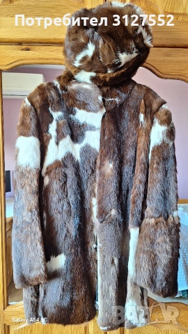 Кожено палто с естествен косъм